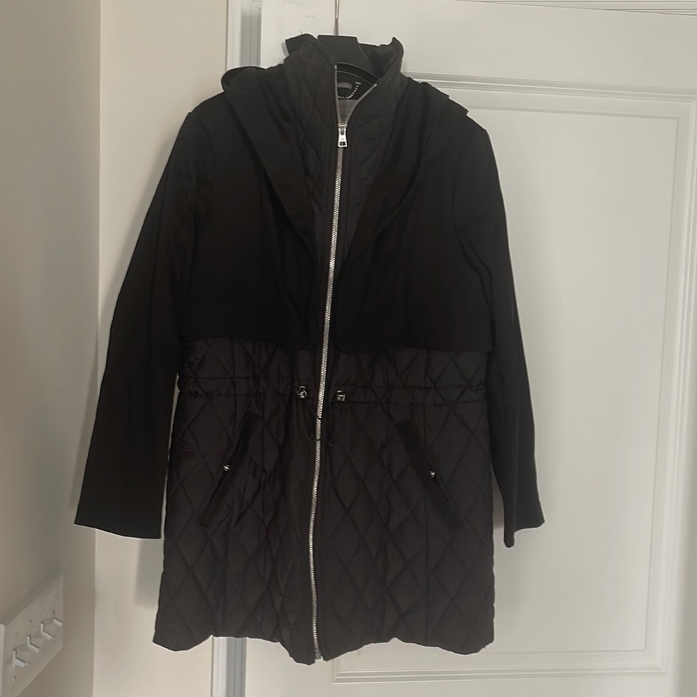Soia & Kyo black diamond jacket with hoody in size L